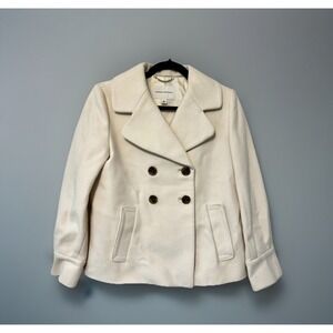 Banana Republic Double Breasted Wool Blend Peacoat Preppy‎ Sophisticated Small